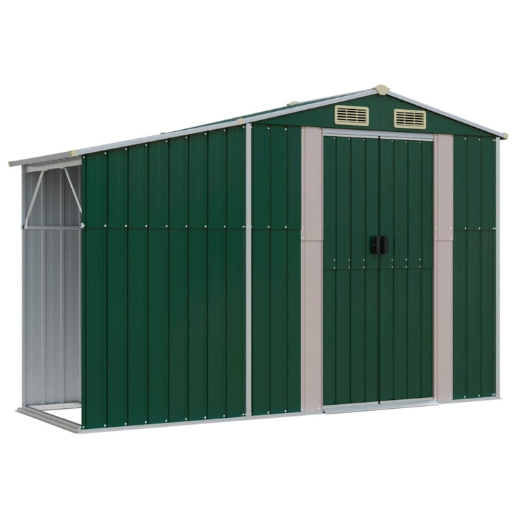 Vidaxl jardin hangar 277x93x179 cm en acier galvanisé vert