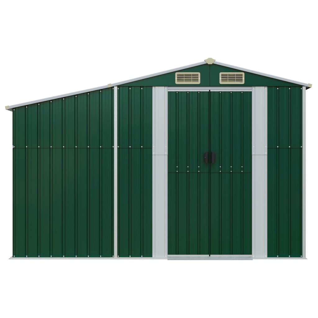 Vidaxl jardin hangar 277x93x179 cm en acier galvanisé vert