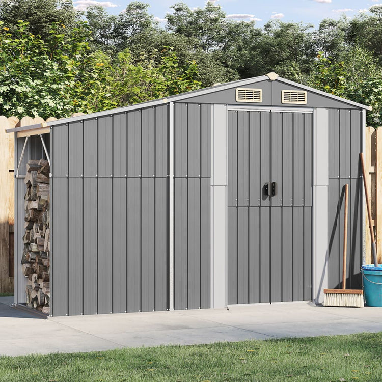 SHED JARDIN VIDAXL 277X93X179 CM Gray en acier galvanisé
