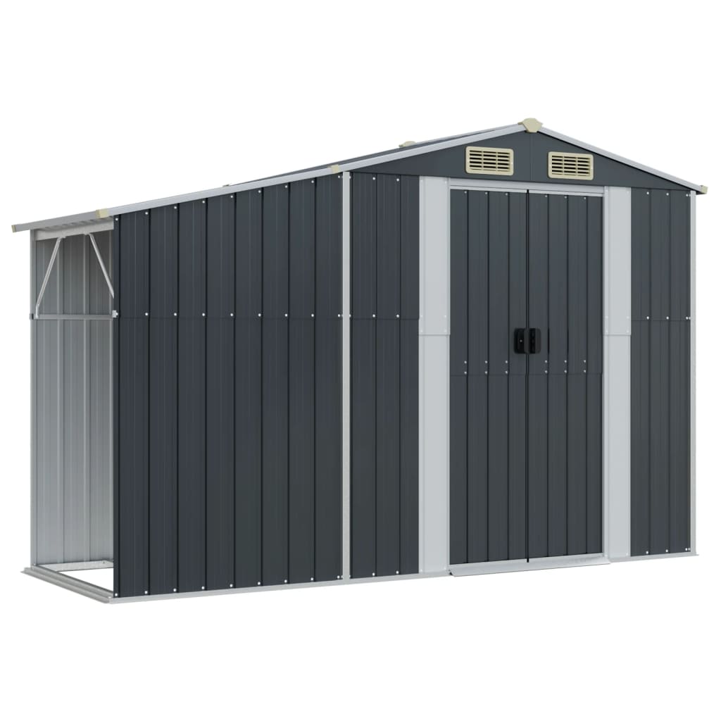 Vidaxl jardin hangar 277x93x179 cm couleur anthracite en acier galvanisé
