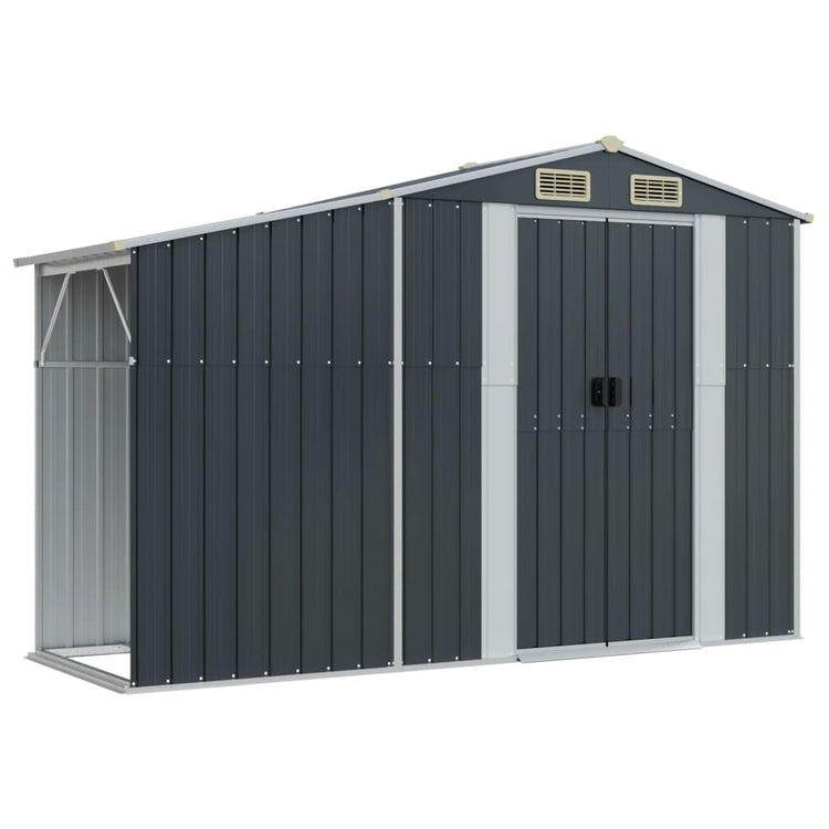 Vidaxl jardin hangar 277x93x179 cm couleur anthracite en acier galvanisé