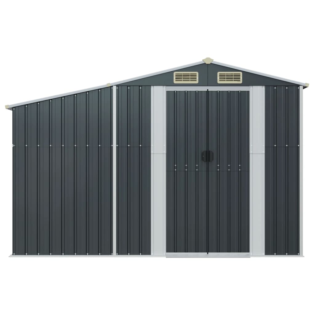 Vidaxl jardin hangar 277x93x179 cm couleur anthracite en acier galvanisé