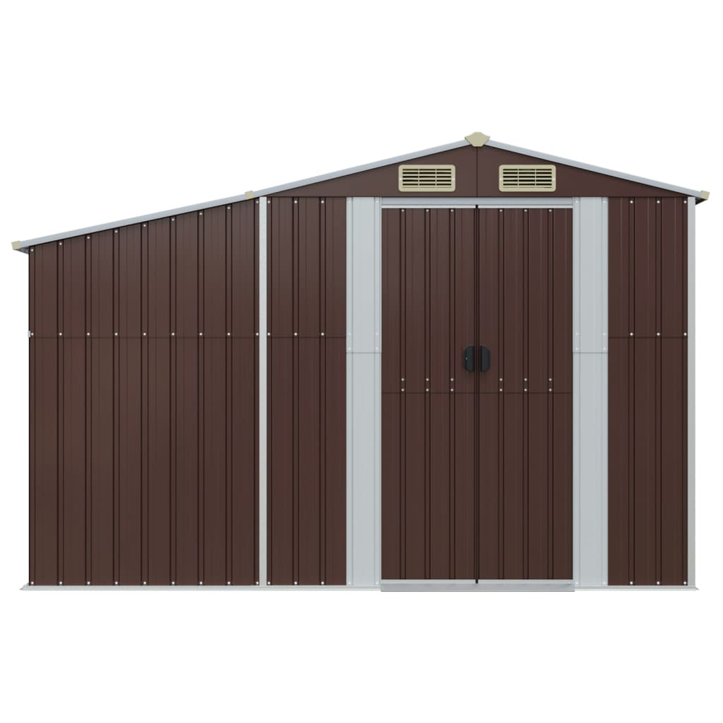 Vidaxl hangar de jardin 277x93x179 cm brun en acier galvanisé