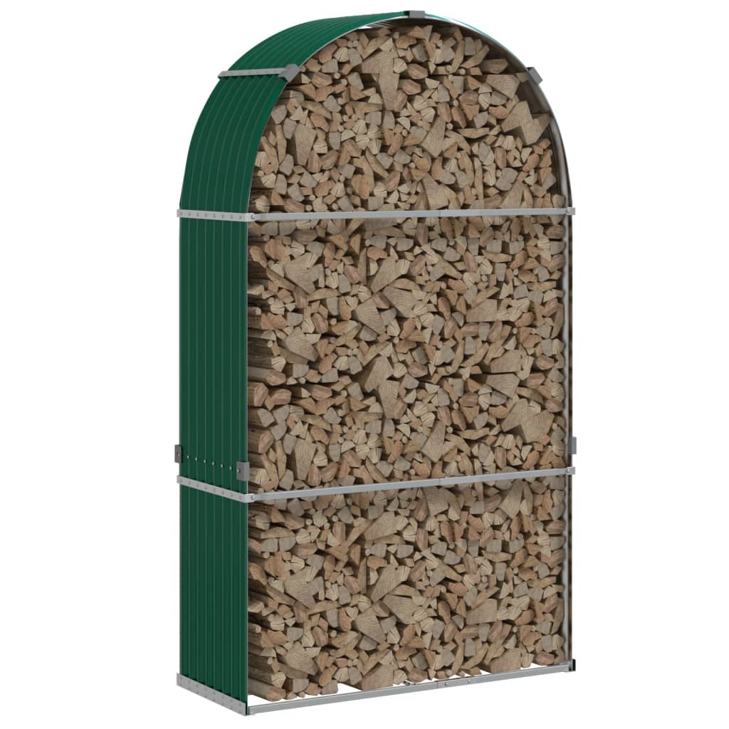 Vidaxl Strange de bois de chauffage 120x45x210 cm en acier galvanisé vert
