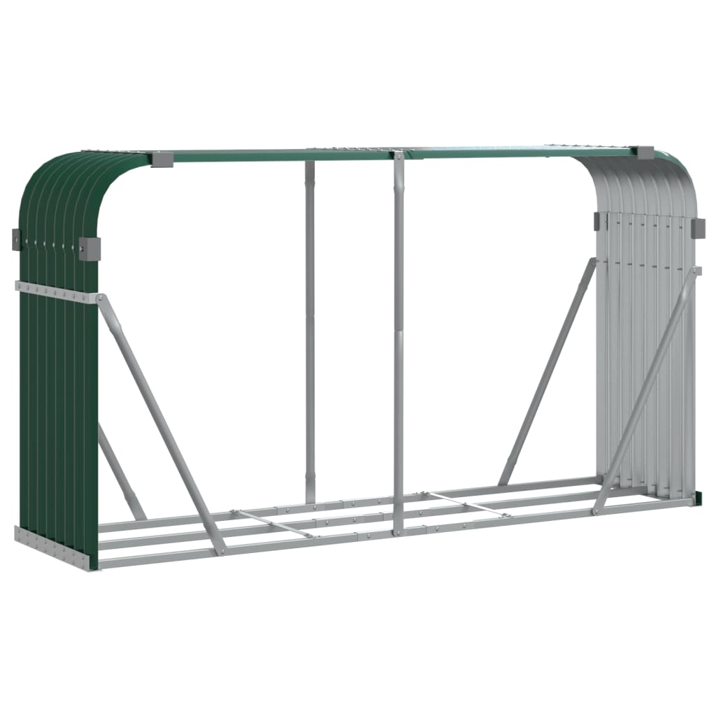 Stockage de bois de chauffage Vidaxl 234x45x100 cm en acier galvanisé vert