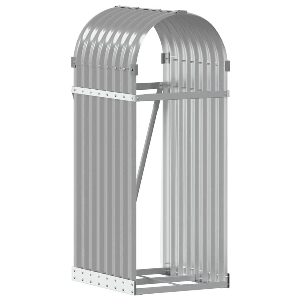 Stockage de bois de chauffage vidaxl 40x45x100 cm en acier galvanisé gris clair