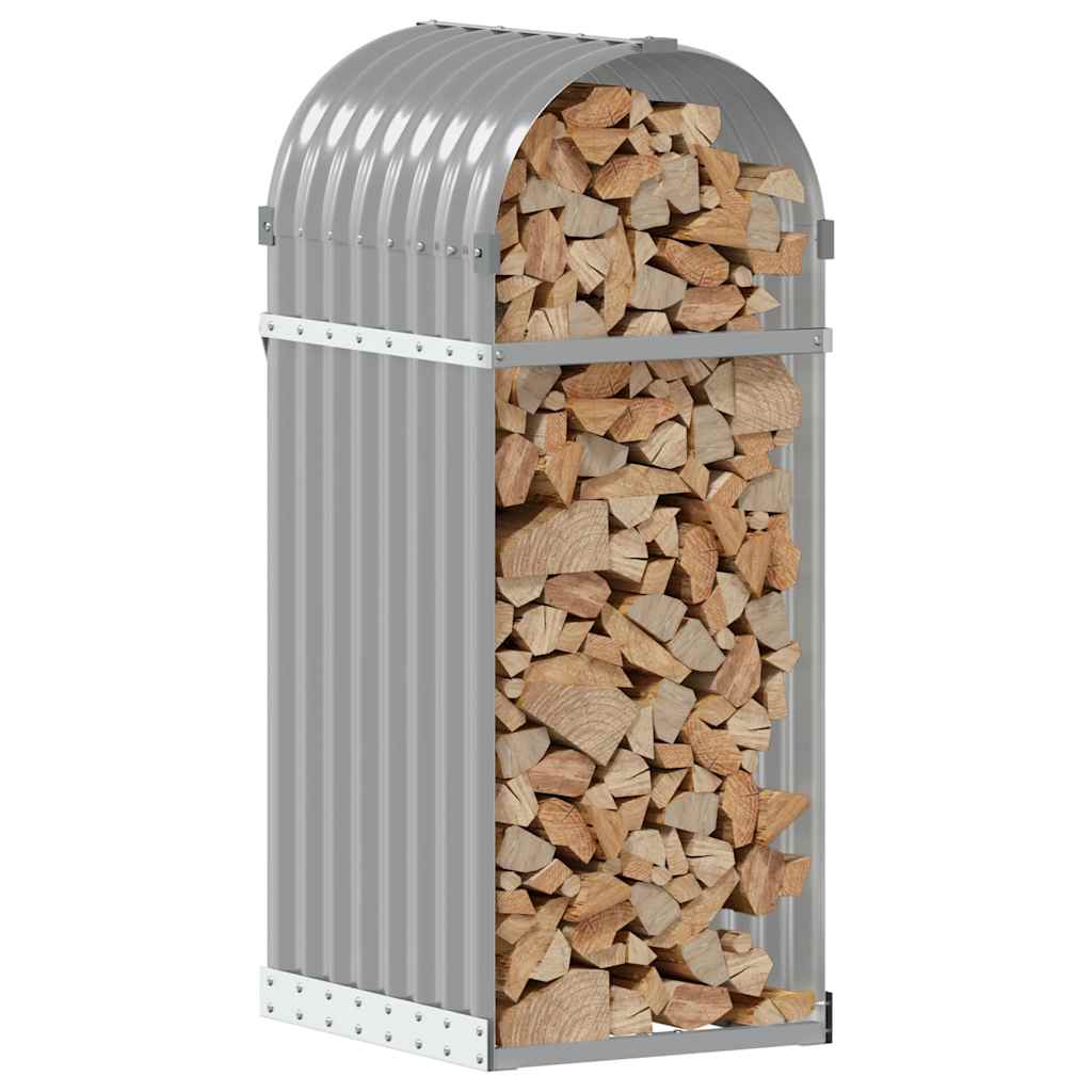 Stockage de bois de chauffage vidaxl 40x45x100 cm en acier galvanisé gris clair