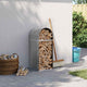 Stockage de bois de chauffage vidaxl 40x45x100 cm en acier galvanisé gris clair