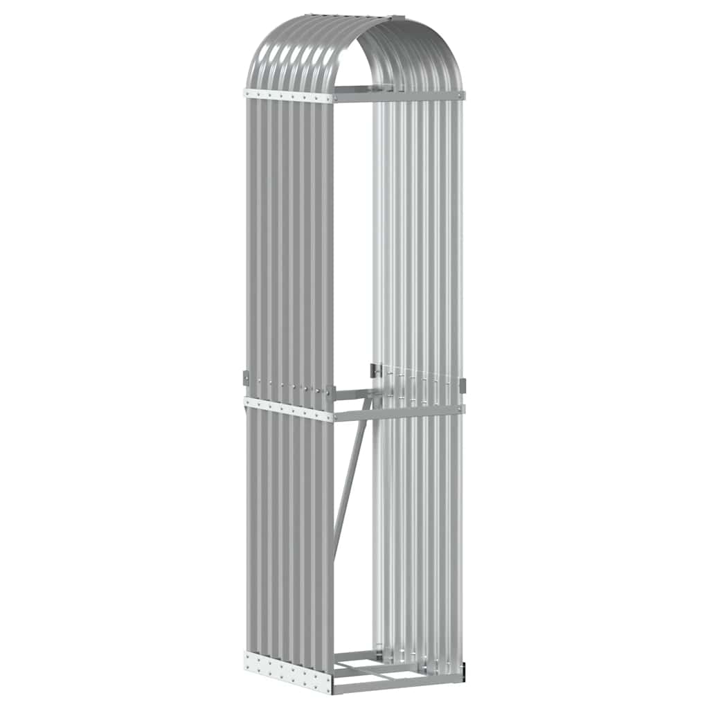 Stockage de bois de chauffage Vidaxl 40x45x170 cm Gray clair en acier galvanisé