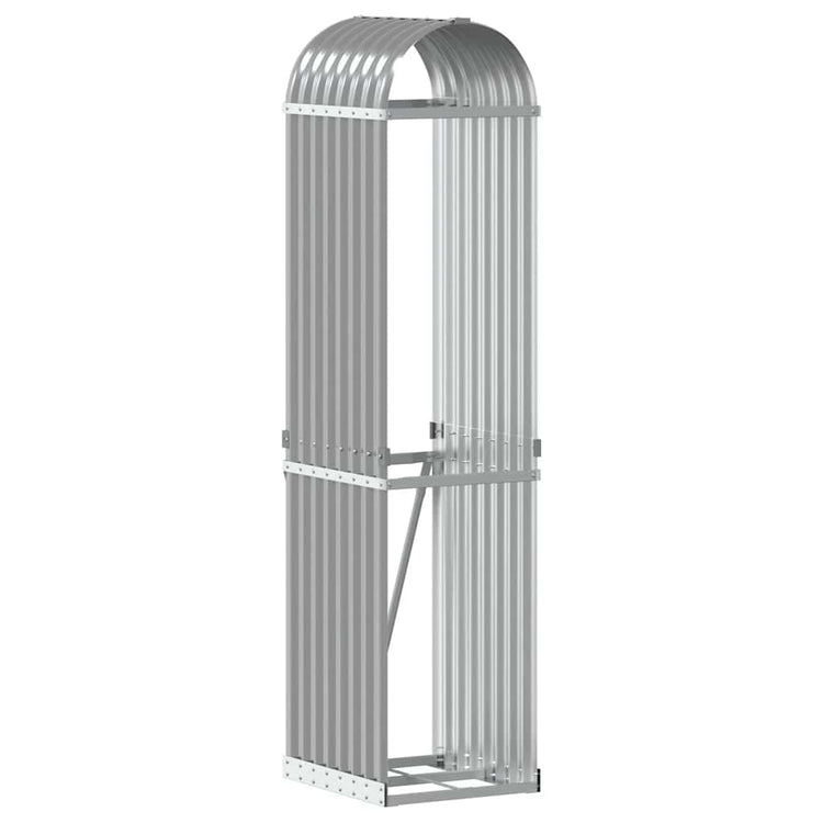 Stockage de bois de chauffage Vidaxl 40x45x170 cm Gray clair en acier galvanisé