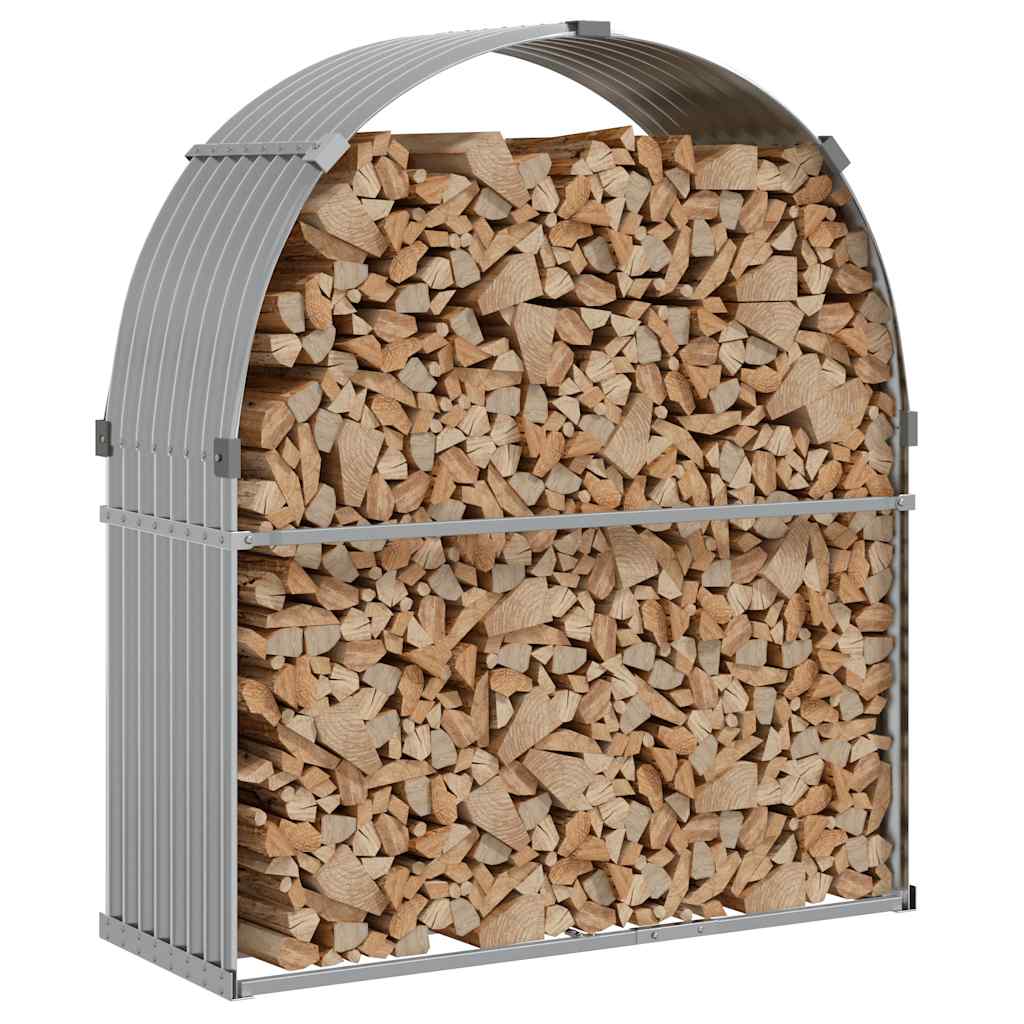Stockage de bois de chauffage Vidaxl 120x45x140 cm Gray clair en acier galvanisé