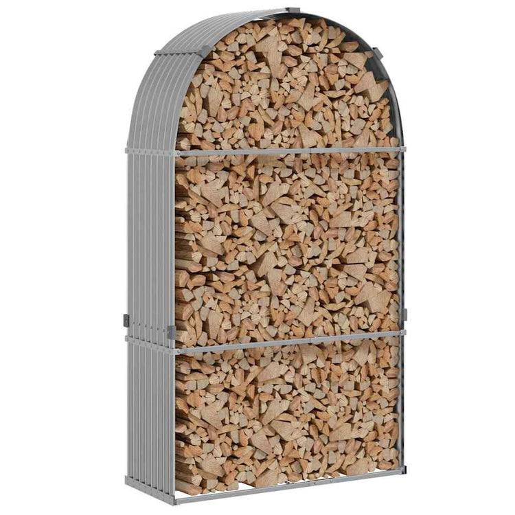 Stockage de bois de chauffage Vidaxl 120x45x210 cm Gray clair en acier galvanisé