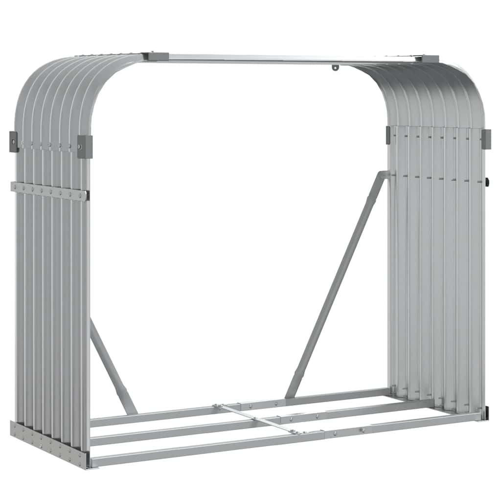 Stockage de bois de chauffage Vidaxl 120x45x100 cm Gray clair en acier galvanisé