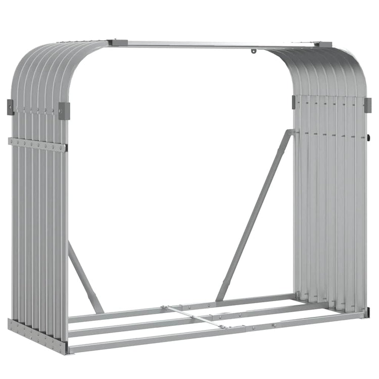 Stockage de bois de chauffage Vidaxl 120x45x100 cm Gray clair en acier galvanisé