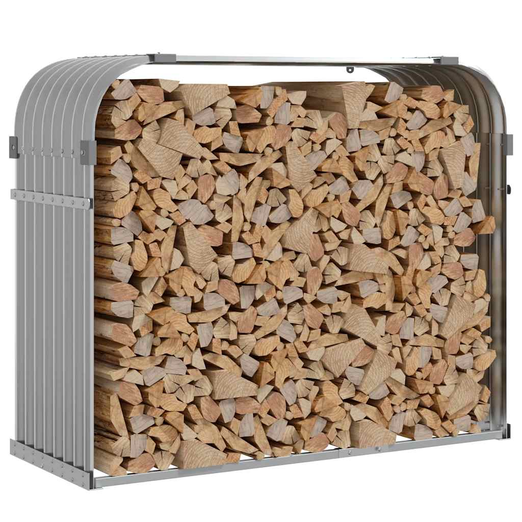 Stockage de bois de chauffage Vidaxl 120x45x100 cm Gray clair en acier galvanisé
