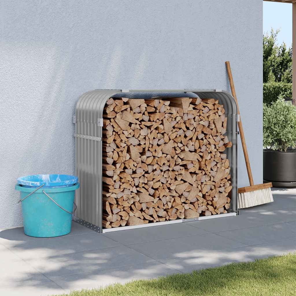Stockage de bois de chauffage Vidaxl 120x45x100 cm Gray clair en acier galvanisé