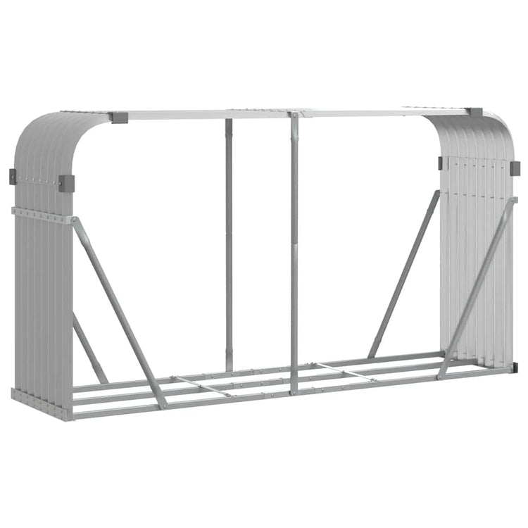 Stockage de bois de chauffage Vidaxl 180x45x100 cm Gray clair en acier galvanisé
