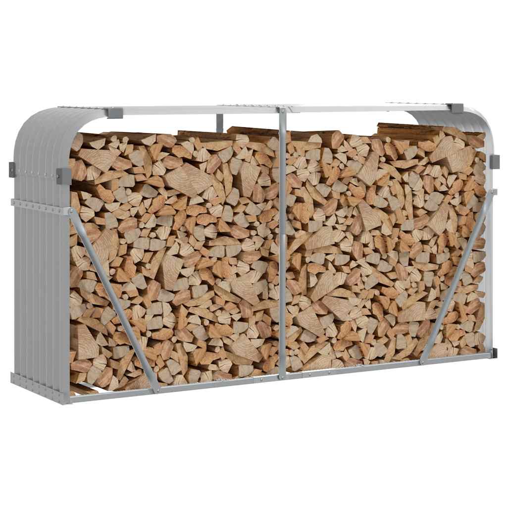 Stockage de bois de chauffage Vidaxl 180x45x100 cm Gray clair en acier galvanisé