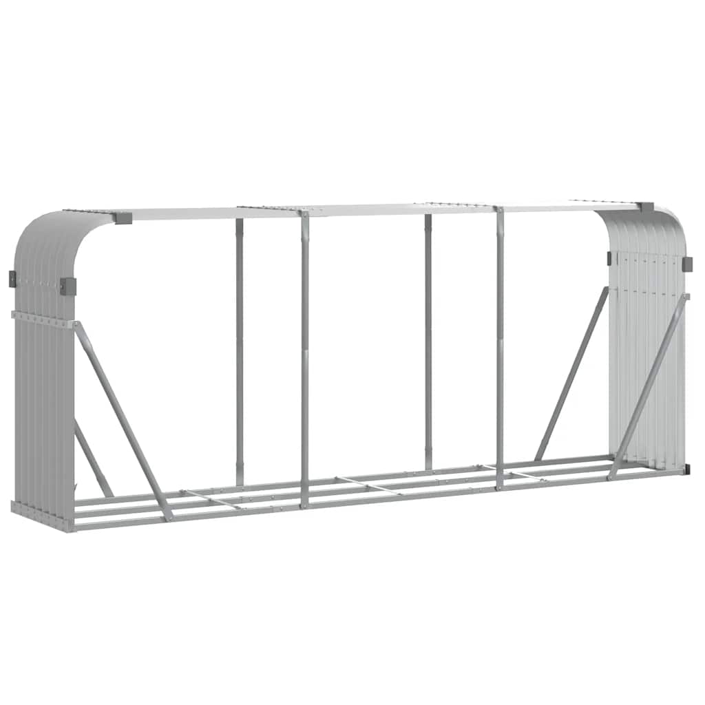 Stockage de bois de chauffage Vidaxl 234x45x100 cm Gray clair en acier galvanisé