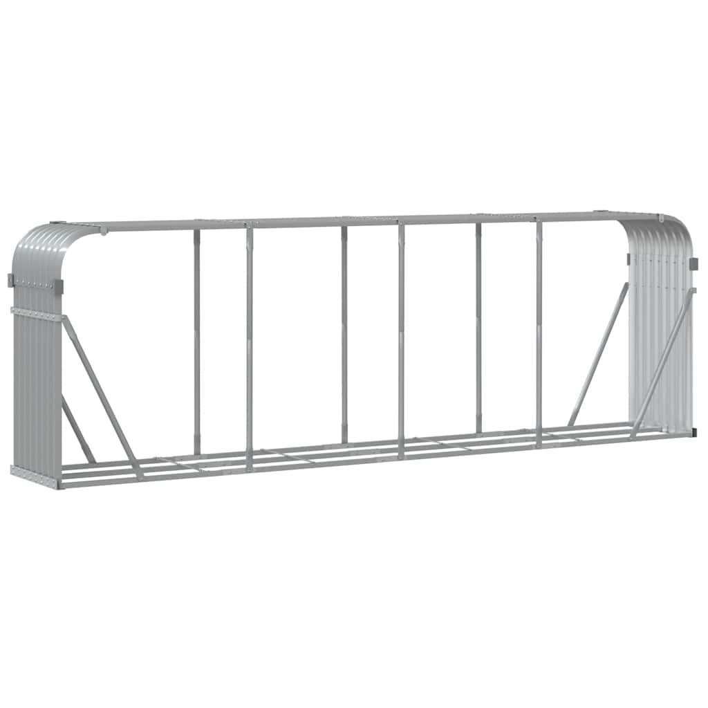 Stockage de bois de chauffage Vidaxl 300x45x100 cm Gray clair en acier galvanisé