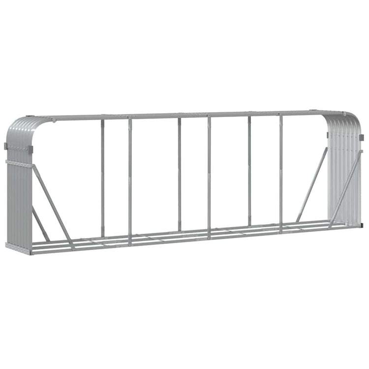 Stockage de bois de chauffage Vidaxl 300x45x100 cm Gray clair en acier galvanisé