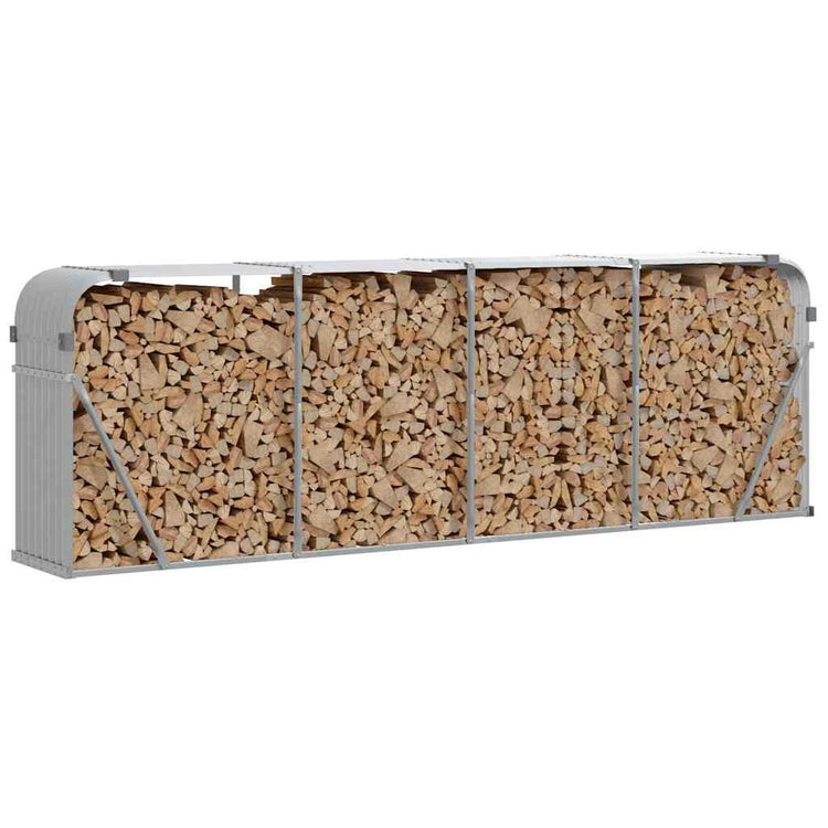 Stockage de bois de chauffage Vidaxl 300x45x100 cm Gray clair en acier galvanisé