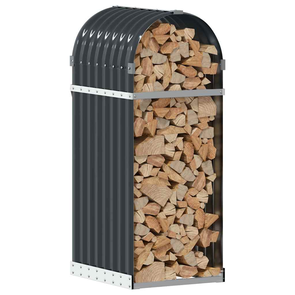 Stockage de bois de chauffage vidaxl 40x45x100 cm anthracite en acier galvanisé