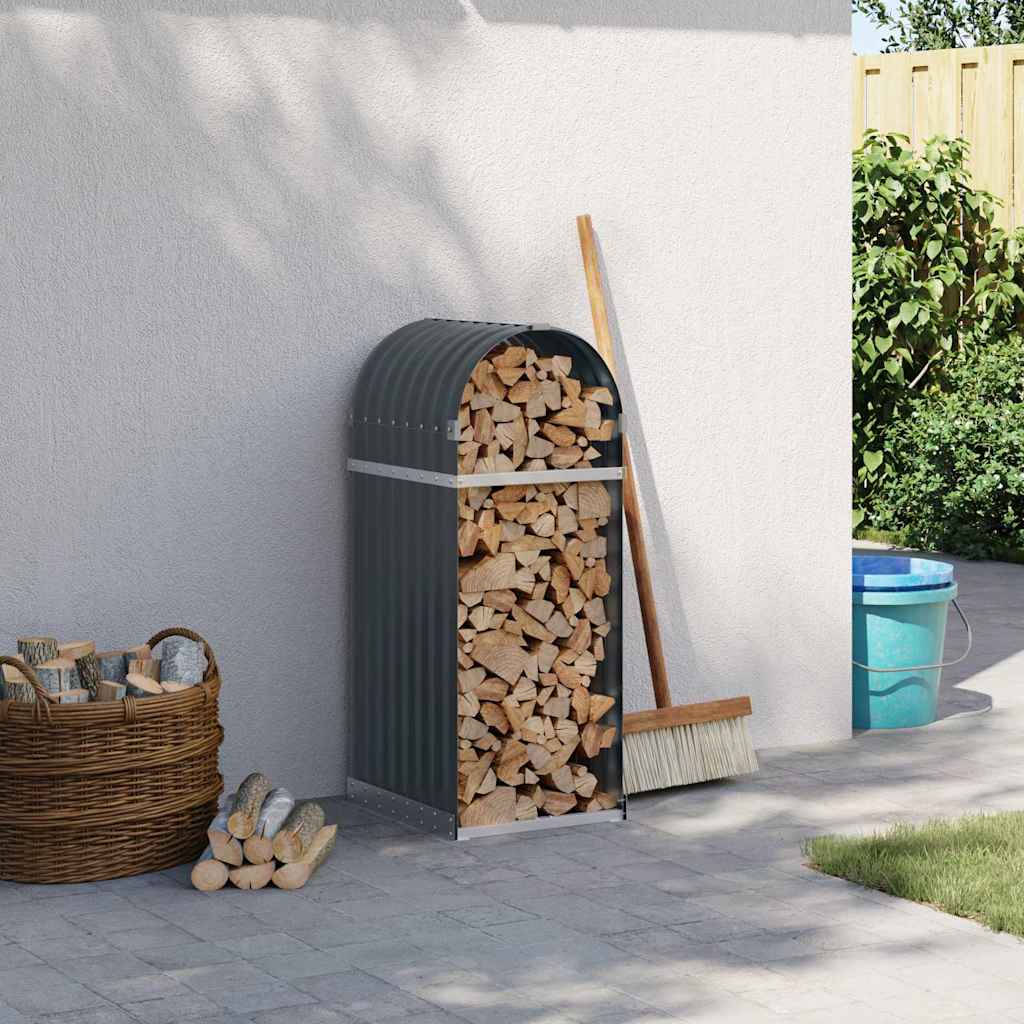 Stockage de bois de chauffage vidaxl 40x45x100 cm anthracite en acier galvanisé