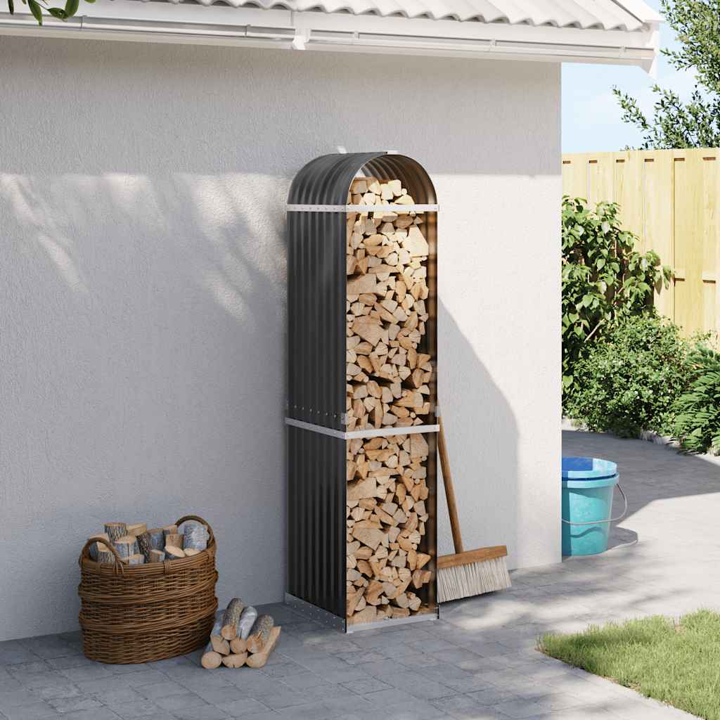 Stockage de bois de chauffage Vidaxl 40x45x170 cm anthracite en acier galvanisé
