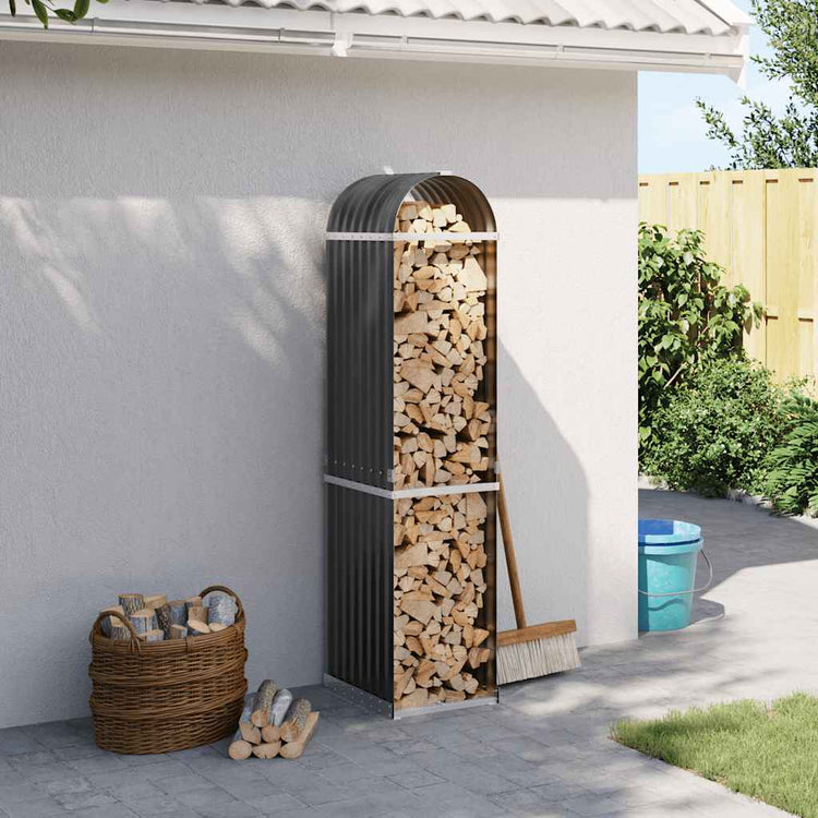 Stockage de bois de chauffage Vidaxl 40x45x170 cm anthracite en acier galvanisé
