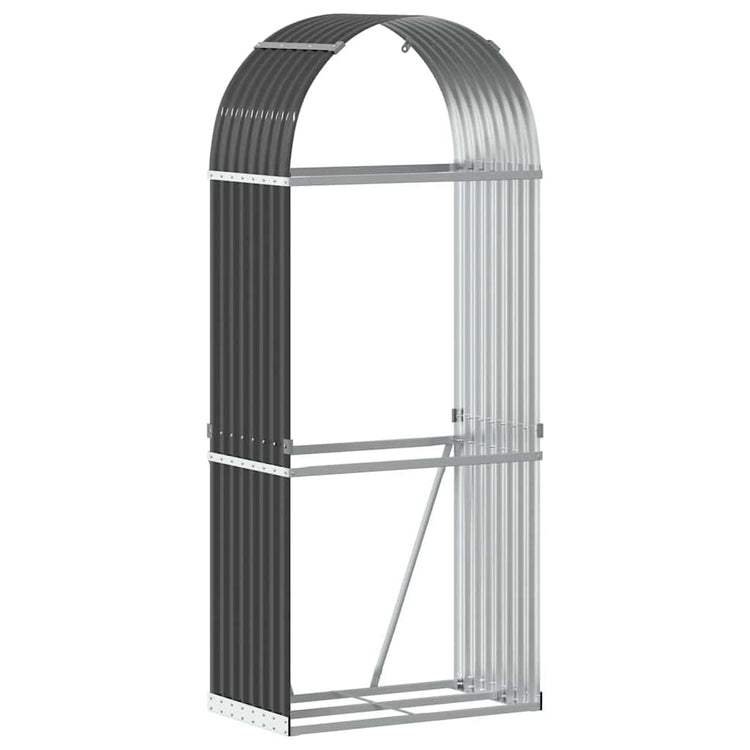 Stockage de bois de chauffage vidaxl 80x45x190 cm anthracite en acier galvanisé