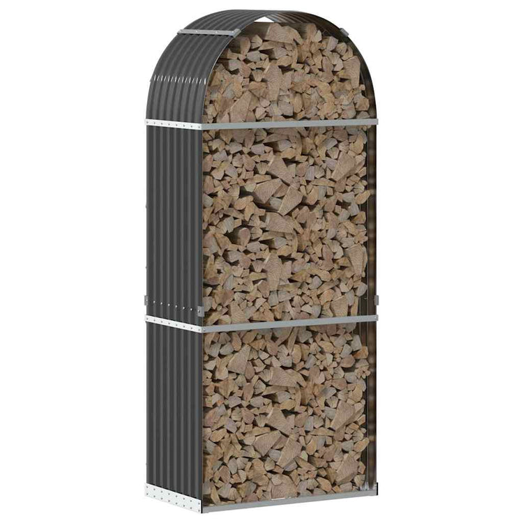 Stockage de bois de chauffage vidaxl 80x45x190 cm anthracite en acier galvanisé