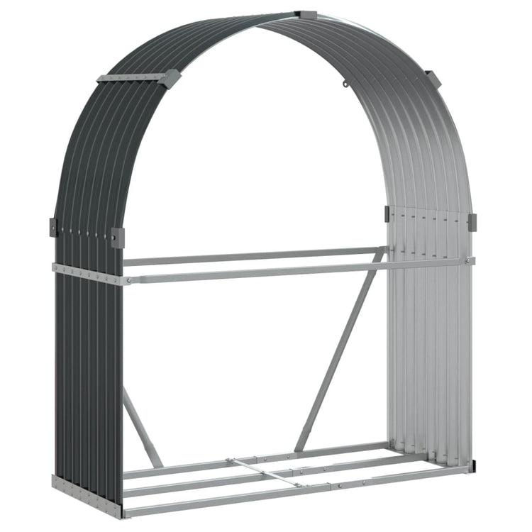 Stockage de bois de chauffage Vidaxl 120x45x140 cm anthracite en acier galvanisé