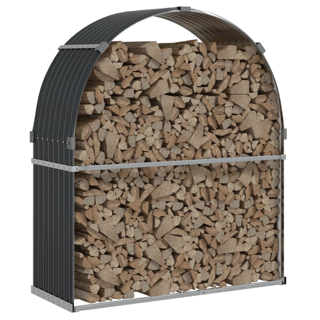 Stockage de bois de chauffage Vidaxl 120x45x140 cm anthracite en acier galvanisé