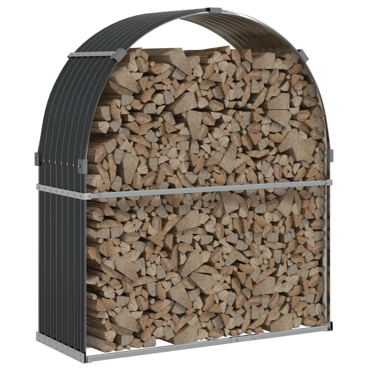 Stockage de bois de chauffage Vidaxl 120x45x140 cm anthracite en acier galvanisé