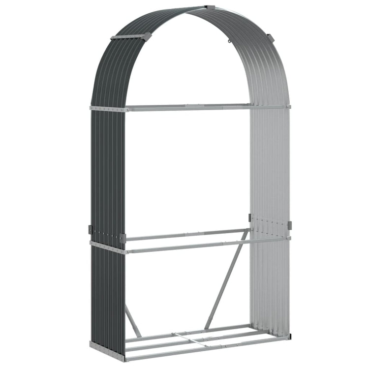 Stockage de bois de chauffage Vidaxl 120x45x210 cm anthracite en acier galvanisé