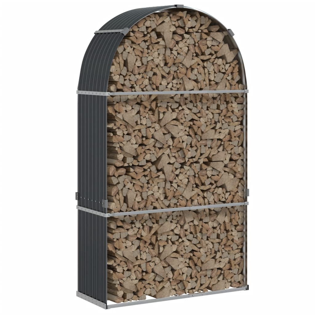 Stockage de bois de chauffage Vidaxl 120x45x210 cm anthracite en acier galvanisé