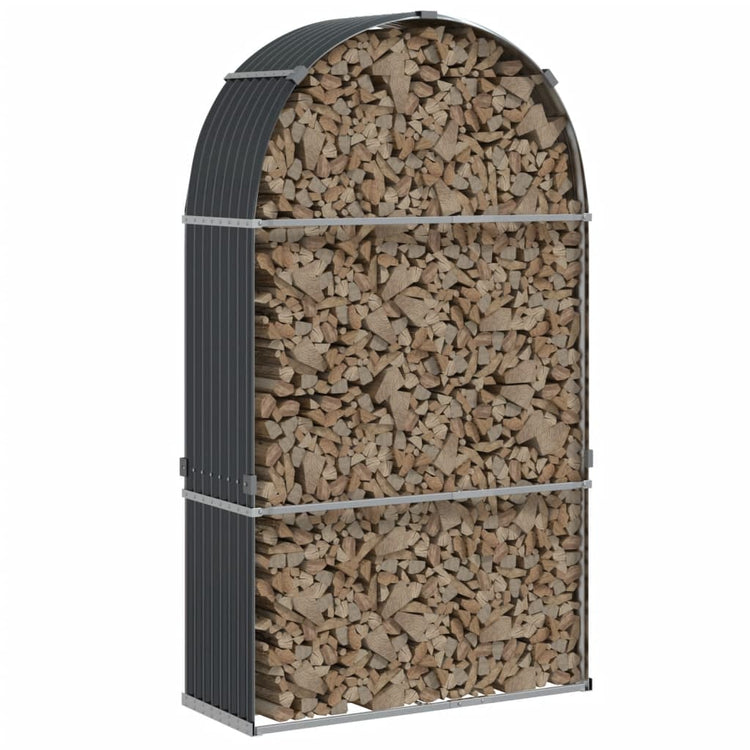 Stockage de bois de chauffage Vidaxl 120x45x210 cm anthracite en acier galvanisé