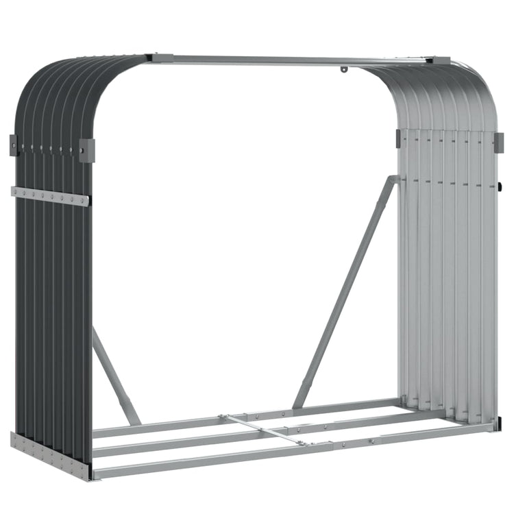 Stockage de bois de chauffage Vidaxl 120x45x100 cm anthracite en acier galvanisé