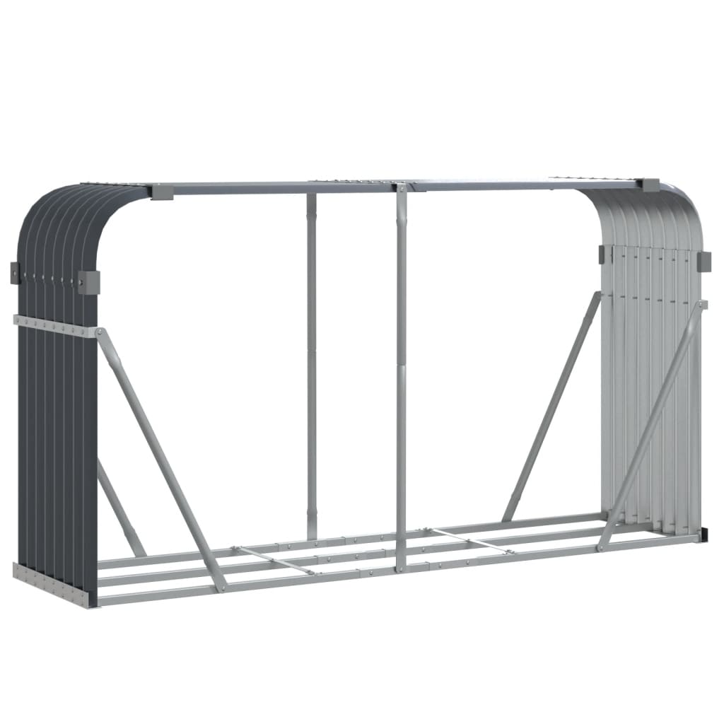 Stockage de bois de chauffage vidaxl 180x45x100 cm anthracite en acier galvanisé