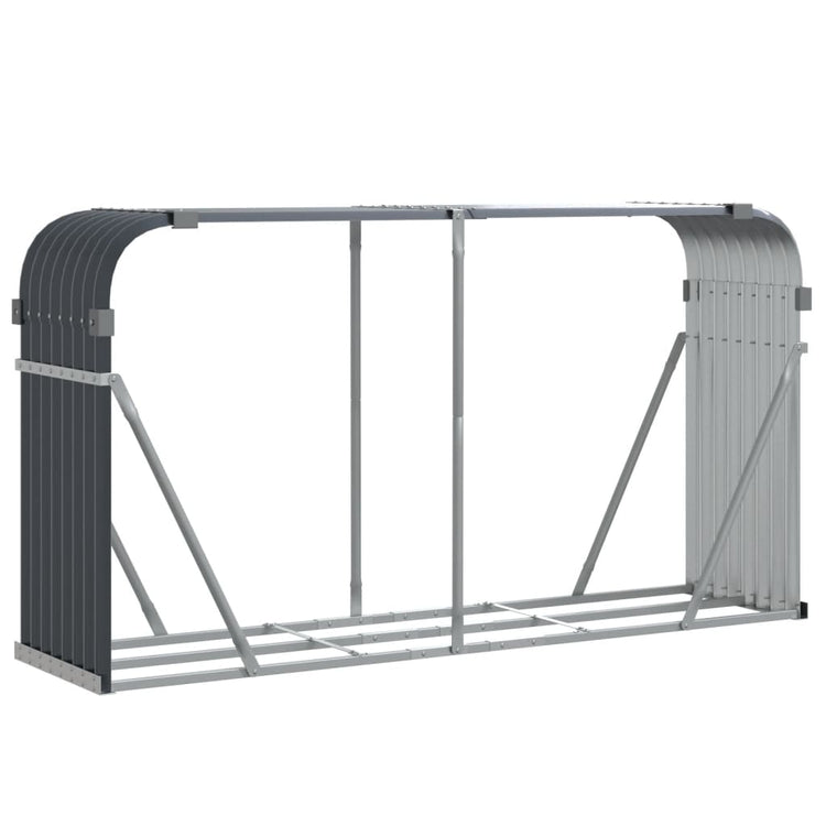 Stockage de bois de chauffage vidaxl 180x45x100 cm anthracite en acier galvanisé