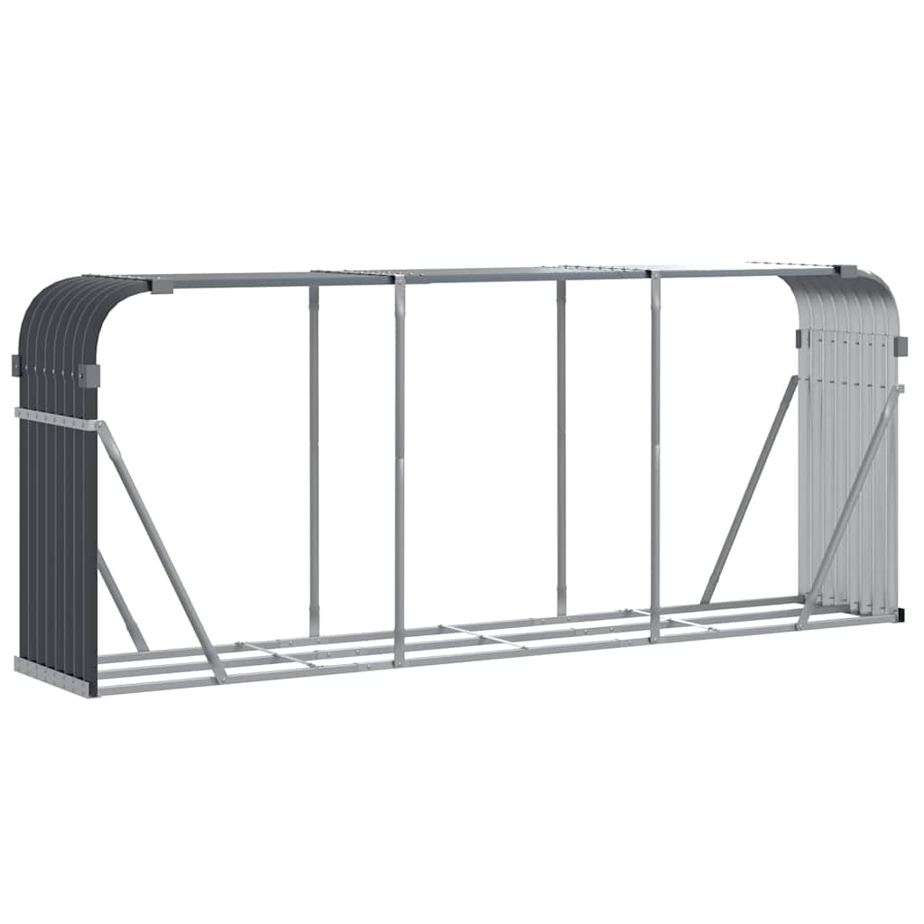 Stockage de bois de chauffage vidaxl 234x45x100 cm anthracite en acier galvanisé