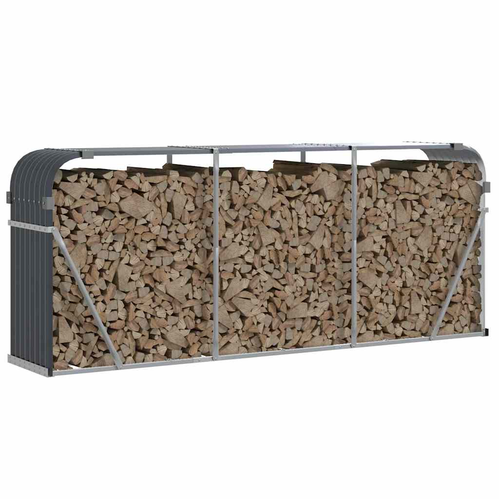 Stockage de bois de chauffage vidaxl 234x45x100 cm anthracite en acier galvanisé