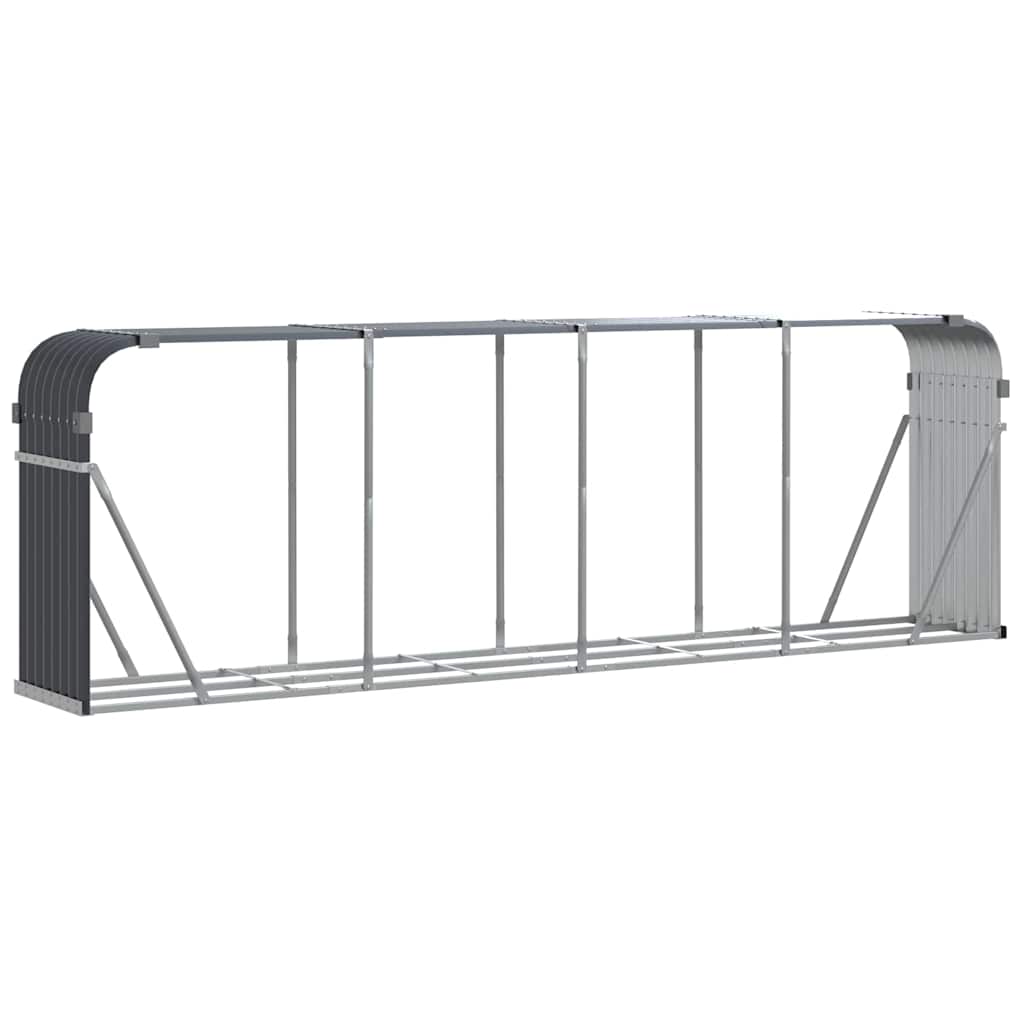 Stockage de bois de chauffage vidaxl 300x45x100 cm anthracite en acier galvanisé