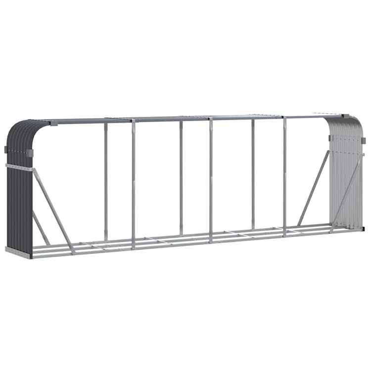 Stockage de bois de chauffage vidaxl 300x45x100 cm anthracite en acier galvanisé