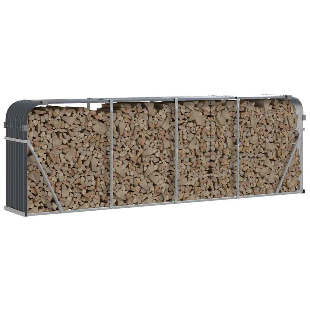 Stockage de bois de chauffage vidaxl 300x45x100 cm anthracite en acier galvanisé
