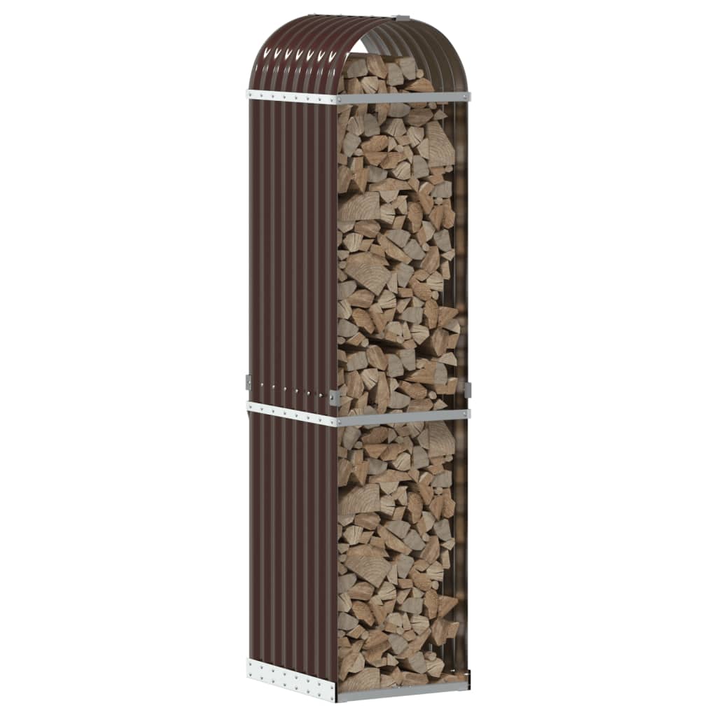 Stockage de bois de chauffage vidaxl 40x45x170 cm brun en acier galvanisé