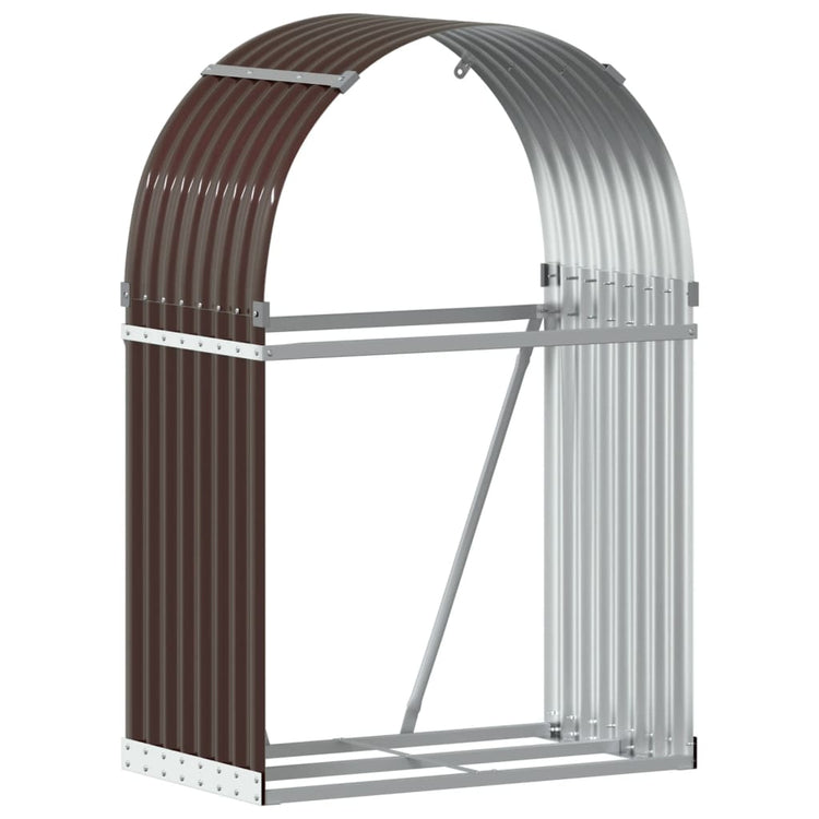 Stockage de bois de chauffage Vidaxl 80x45x120 cm Brown en acier galvanisé