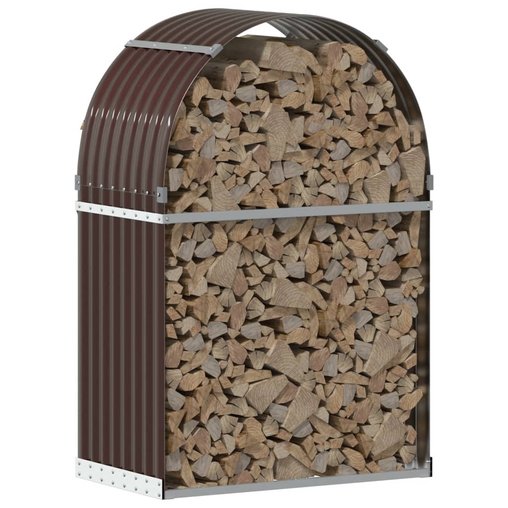 Stockage de bois de chauffage Vidaxl 80x45x120 cm Brown en acier galvanisé