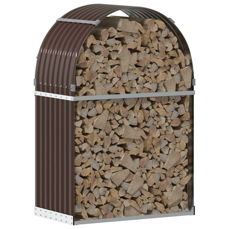 Stockage de bois de chauffage Vidaxl 80x45x120 cm Brown en acier galvanisé